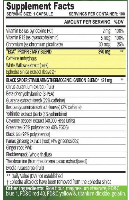 BLACK SPIDER CLOMA PHARMA 100 CAPSULAS