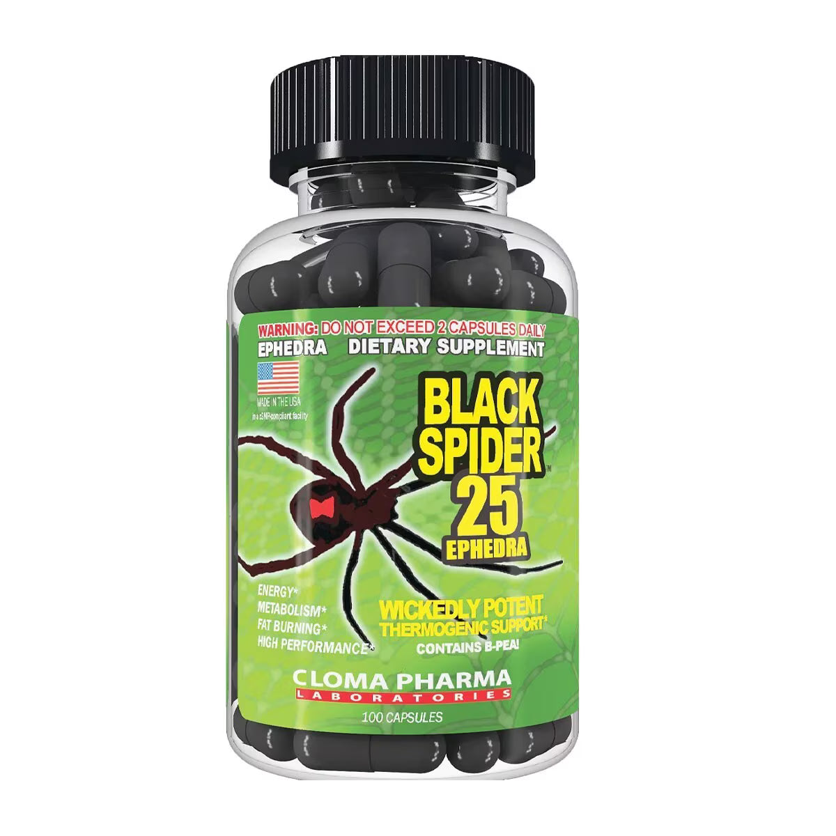 BLACK SPIDER CLOMA PHARMA 100 CAPSULAS