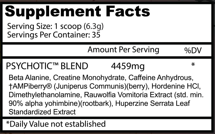 PSYCHOTIC PRE WORK OUT INSANE LABZ 35 SERVICIOS